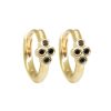 Lady's Yellow  14 Karat Natural Diamond 14K Hoops with 8=1.20mm Round Black Diamonds
13 mm hoop