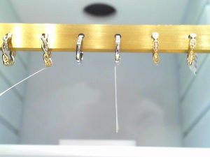 Lady's Yellow 14 Karat Hoop Earrings With 0.06Tw Rose Cut Diamonds