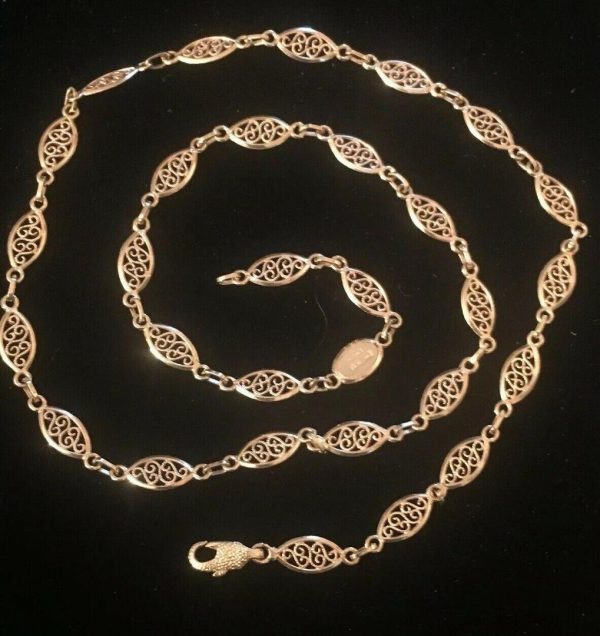 Ponralli 1952 18 AR 75018K yellow goldAbout 19.75 inches lon gChain necklace - open filigree linkWeighs 12 grams Lobster claw closure - Image 2