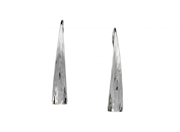 Ed Levin  Etched SS Waterfall Earrings
Sizing Info:Approximately 1 1/2" long.
Description: A long, slender taper with interesting texture. Dressy or casual. Sweeping Frenchback earwire for comfort.