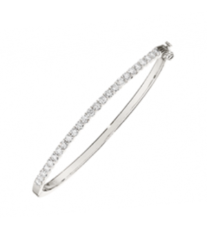 Lady's White 14 Karat Bangle Bracelet With 27=1.00Tw Round G/H Si1 Diamonds
Gram Weight: 11