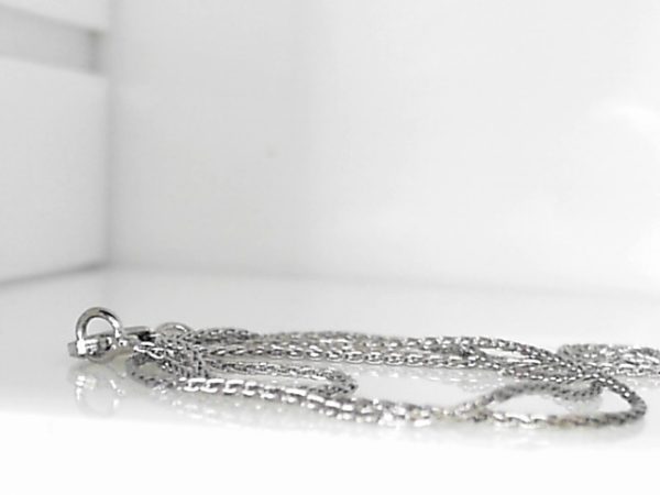 White 14 Karat Round Wheat Chain Length 18
MM Width: 0.85