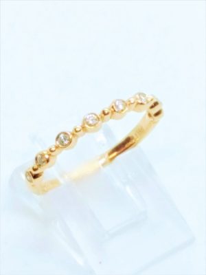 Lady's Rose 18 Karat Half Anniversary Anniversary Ring Size 6 With 7=0.12Tw Round G/H Si1 Diamonds