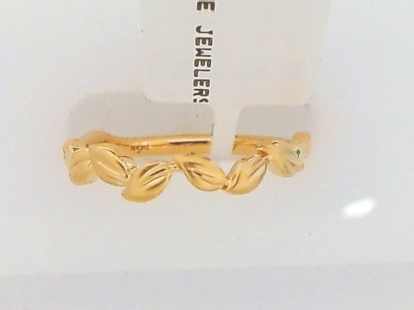 Lady's Yellow 14 Karat Satin Leaf Fashion Ring Size 6.5