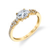 Lady's Lumiere  White 18 Karat Vintage Engagement Ring Size 6.5 With 26=0.23Tw Round Diamonds And One 0.55Ct Rose Cut Diamond
Gram Wt: 2.0 gr
*actual ring is 18kt white gold