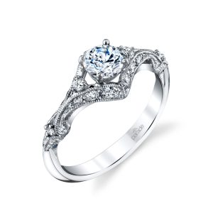 Lady's Yellow 18 Karat Hera Vintage Engagement Ring Size 6.5 With 28=0.36Tw Round F/G Vs2 Diamonds
Gram Wt: 2.88 gr