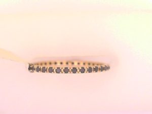 Lady's Yellow 18 Karat Black Diamond Eternity Ring Wedding Band Size 7 = 0.40tw Round Black Diamonds