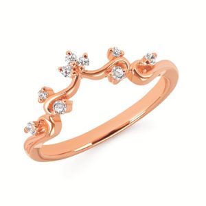 Lady's Rose 14 Karat Wrap Diamond Fashion Ring Size 6.5