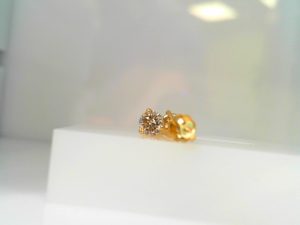 Lady's Yellow Yg Martini Studs Earrings