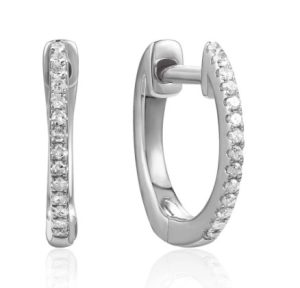 Lady's White 14 Karat Wg Huggie Earrings 28 = 0.07tw Round G SI2 Diamonds Gram Wt: 1.65

These huggies are perfect for everyday wear and special occasions, this beautiful diamond design is sure to make a statement wherever you go

Metal	14K White GoldStone	Round Diamond
Total Metal Weight	1.65 gr
Total Diamond Weight	0.07 ct

Product Length	0.5 in
Product Width	12 mm
Product Height	1 mm
Diamond Color 	G
Diamond Clarity 	SI2
