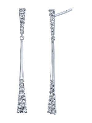 Lady's White 18 Karat Earrings 540.00 Earrings With 36 = 1.66Tw Round G/H Si1 Diamonds Gram Wt: 1.66