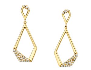 Lady's Yellow 14 Karat Dangling Drop Earrings Gram Wt: 2.58
