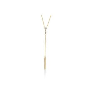 Lady's Yellow 14 Karat Lariat Necklace Length 18 0.32tw Round H SI1 Diamonds Gram Weight: 5.29
Style: Cable Link
Metal: 14 Karat
Color: Yellow
Finish: Polished
Length: 18
Clasp: Extender Lobster