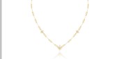 Lady's Yellow 14 Karat 3 Star Station Necklace Length 18 5 = 0.05tw Round G SI2 Diamonds
38 = 0.14tw Round G SI2 Diamonds Style: PaperClip
Metal: 14 Karat
Color: Yellow
Finish: Polished
Length: 18
Clasp: Lobster