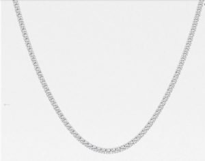 Lady's White 14 Karat Tennis Necklace Necklace Length 17 158 = 2.80tw Round G/H SI1 Diamonds
