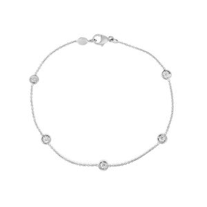 White 14 Karat Diamonds By The Yard Bracelet Length 7,  5=0.50tw Round Diamonds
