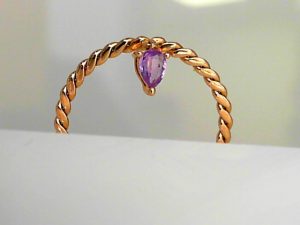 JEWELYRIE 14 Karat Rose Stackable Flat Twist With Amethyst Dangle Fashion Ring Size 6 one Pear Amethyst


Subtle,  elegant, richly detailed, the JeweLyrie gemstone ring collection is perfect for adding to and
complementing Your many looks!