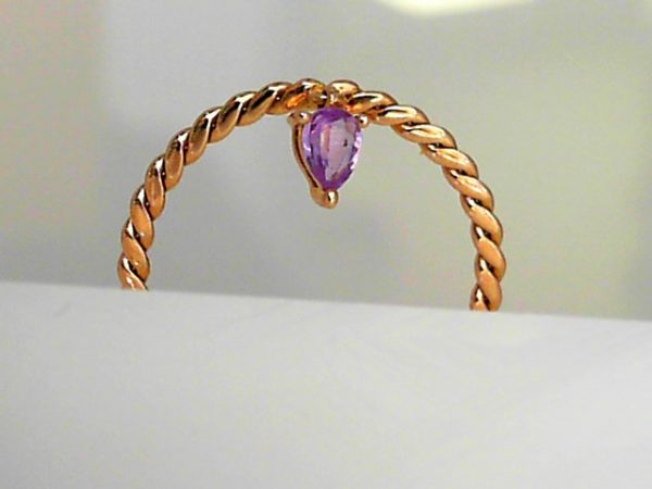 JEWELYRIE 14 Karat Rose Stackable Flat Twist With Amethyst Dangle Fashion Ring Size 6 one Pear Amethyst


Subtle,  elegant, richly detailed, the JeweLyrie gemstone ring collection is perfect for adding to and
complementing Your many looks!