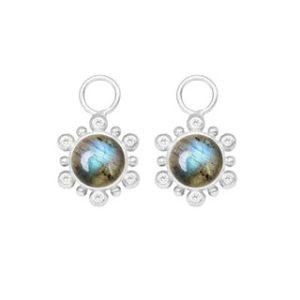 Nina Wynn ATHENA  Earring Charms, 2= 7mmRound Labradorites Metal: SS
Diamond Information
Shape: Round
Diamond Size: 1.2mm
Clarity: SI1
Total Carat Weight: 0.1