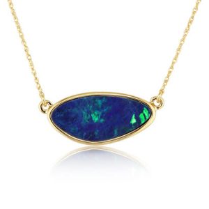 Lady's White 14 Karat Boulder Opal Boulder Opla Necklace With One = Various Shapes Bldr Opla Doublet Opal Chain: Cable Link
Metal: 14 Karat
Color: White
Length: 1618
Clasp: lobster
Type: Neckpiece
Metal Type: 14K White Gold
Main Gemstone: Opal Doublet
Total Gem Weight: Varies