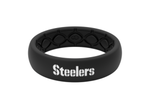 Black/White Fill Pittsburgh Steelers Ring Size 8