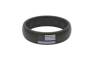 Thin Police Flag Ring Size 9