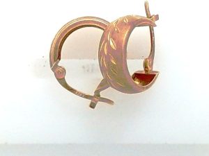 Lady's Yellow 14 Karat Satin Huggie Earrings