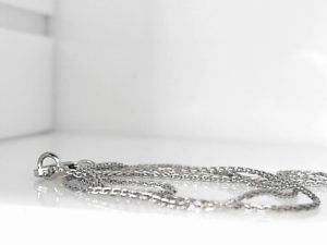White 14 Karat Round Wheat Chain Length 18
MM Width: 0.85