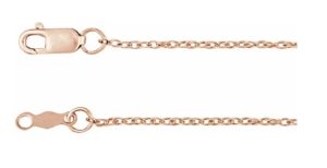Rose 14 Karat1.5mm  Rope Chain Length 18 with lobster clasp