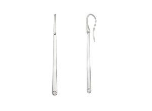 Lady's White .925 Drop Earrings With 2 = 0.06Tw Round Si2 Diamonds
Approximately 2 1/8" long.

Two flush-mount diamonds, 2mm, 0.06tcw, SI2.

Available in: Sterling Silver, 14K Gold, or Sterling Silver & 14K Gold.

E.L. Designs uses sterling silverand 14k gold for a lifetime of wear.

All E.L. Designs Jewelry have our quality insignia hallmark.