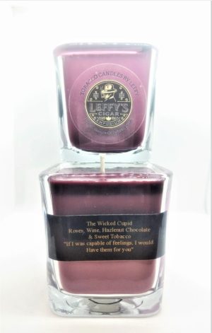 Limited Edition   THE WICKED CUPID Wine, Roses, Hazelnut Chocolate & Sweet Tobacco  
 Organic Soy Candle  In 7 oz  Whiskey Tumbler
Hand Poured In Parker CO