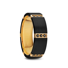 Alternative Metals
METAL TYPE: Black Tungsten Carbide
WOOD/INLAY: 14KRG
WIDTH: 8mm
PROFILE: Flat
FINISH: Matte'
SIZE: 11.5
STONES: Black Diamonds