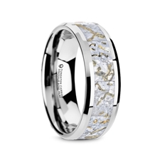 Alternative Metals
METAL TYPE: Tungsten Carbide
WOOD/INLAY: White Dinosaur
WIDTH: 8mm
PROFILE: Flat Beveled
FINISH: Polished
SIZE: 10
MESOZOIC
