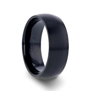 MARAUDER Brushed Black Titanium Alternative Metals Size 10 WIDTH: 8
PROFILE: Domed