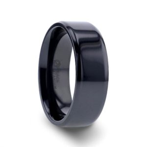 EXODUS Black Titanium Wedding Ring with Beveled Edges - 8mm
Size 9.5