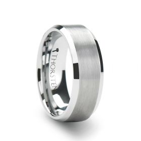 Tungsten Carbide Satin Alternative Metals Size 11 PROFILE: Flat Beveled