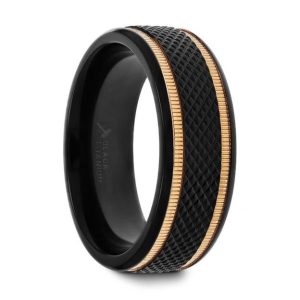 Black Titanium Diamond Cut Baroque Alternative Metals Size 9