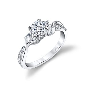 LYRIA R3121 18kt White  Gold Polished/Matte  Engagement Ring Size 6 With 
12=0.10Tw Round G/H Vs2 Diamonds And 2=0.13Tw Round G/H Vs2 Diamonds
 Gram Wt: 2.98
sz6

 In This Classic LYRIA Engagement RingSleek and simple vines adorn a brilliant center diamond.
Sleek and simple vines adorn a brilliant center diamond.

Diamond Info: 12-RD 0.20 CTS

Fits center stone size RD: 6.5-7.0 MM  center-diamondGUIDE

Center stone not included.
