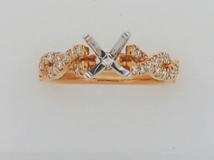 Lady's Rose 14 Karat Infinity Engagement Ring Size 6.75 With 36 = 0.15Tw Round E/F Si1 Diamonds