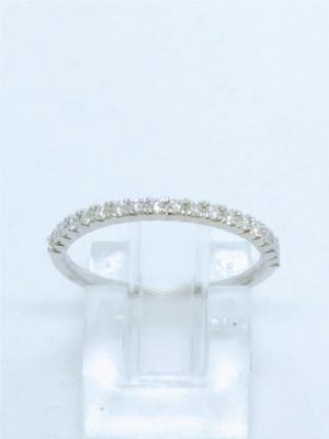 Lady's White 18 Karat Half Anniversary Wedding Band Size 6.5 With 24=0.17Tw Round F/G Si1 Diamonds