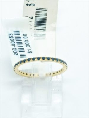 Kimberly Collins Yellow 18 Karat  Skinny Eternity Fashion Ring Size 6.5 With 0.38Tw Round  Blue Sapphires