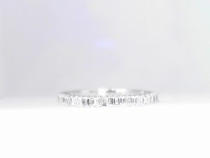 Lady's White 18 Karat Half Anniversary Wedding Band Size 7 With 21=0.24Tw Baguette G Si1 Diamonds