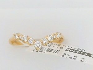 Lady's Yellow 14 Karat Hemera Bridal Band Fashion Ring Size 6.5 With 9 = 0.28Tw Round Diamonds