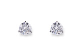 Lady's White 14 Karat Stud Earrings With 0.40Tw Round Diamonds