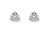 Lady's White 14 Karat Stud Earrings With 0.75Tw Round Diamonds