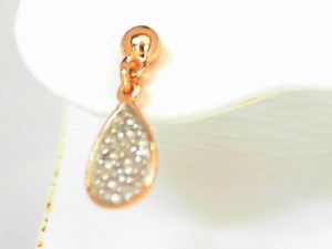 Lady's Rose Gold Plated Sterling Silver Stud Earrings With Round Diamonds from Hot Diamonds collection