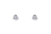 Lady's White 14 Karat Stud Earrings 2=0.15tw Round Diamonds