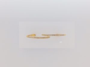 Lady's Yellow 18 Karat Medium Hoop Earrings With 80=0.02Tw Round Diamonds