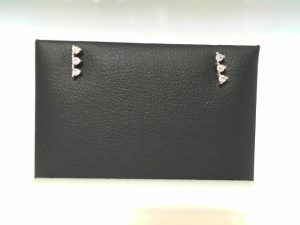 Lady's White 14 Karat Stud Earrings 6=0.12tw Round Diamonds