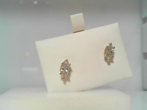 Lady's White 14 Karat Stud Earrings